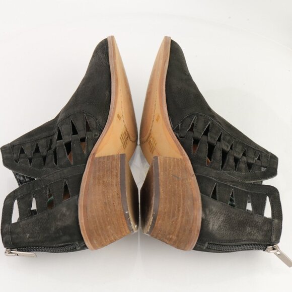 Vince Camuto Womens Peera Boot Size 9 Black Nubuck Cutouts Bootie Low Block Heel - Picture 6 of 12